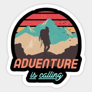 Adventure is calling adventurer Sticker